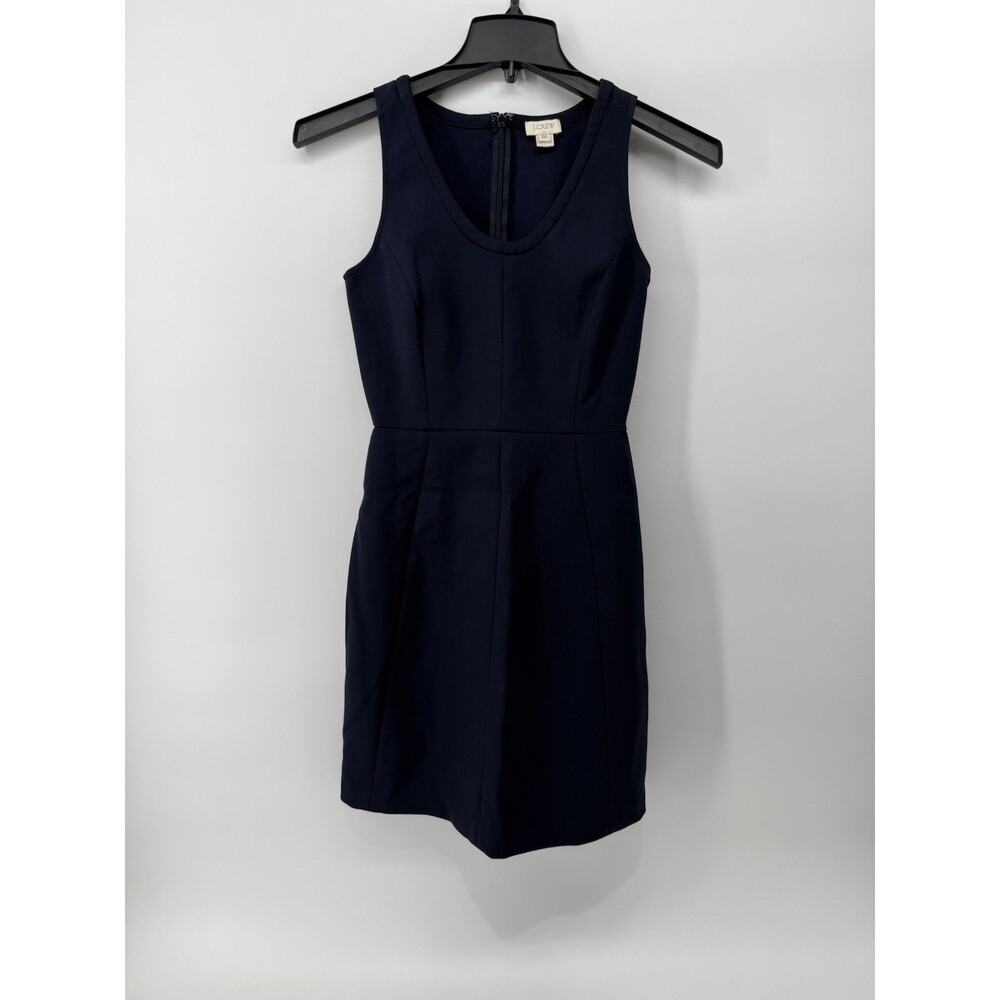 J.Crew Navy Blue Scoop V-Neck Sleeveless Sheath Dress Size 00